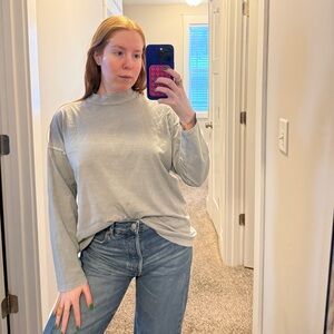 We The Free Light Gray/Green Long Sleeve Top